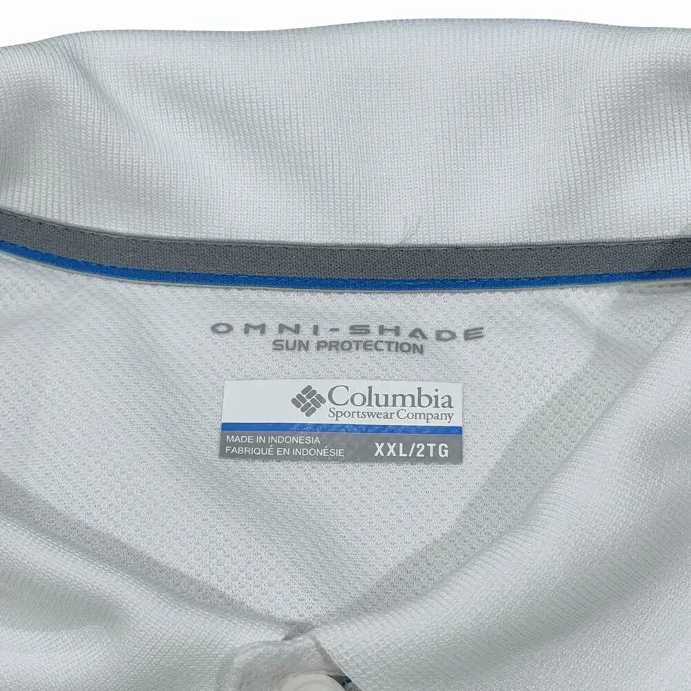 Columbia Utilizer Men's Polo White Omni Shade UPF Protection Size XXL NWOT